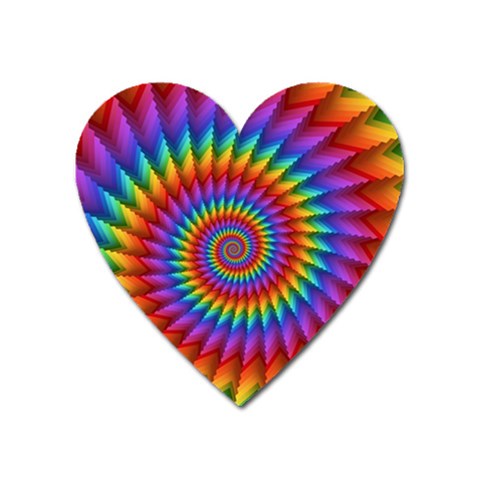 Psychedelic Rainbow Spiral Magnet (Heart) from ArtsNow.com Front