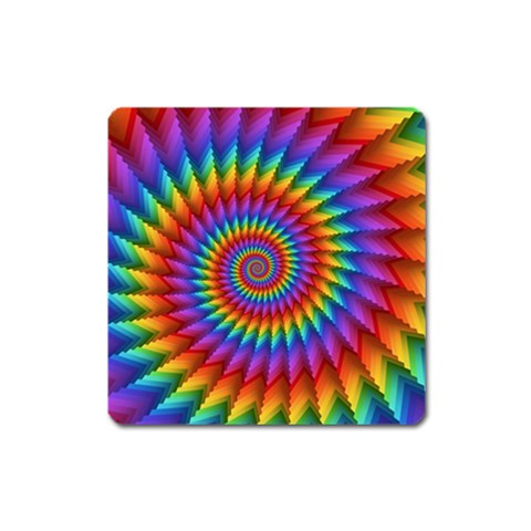 Psychedelic Rainbow Spiral Magnet (Square) from ArtsNow.com Front