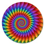 Psychedelic Rainbow Spiral Magnet 5  (Round)