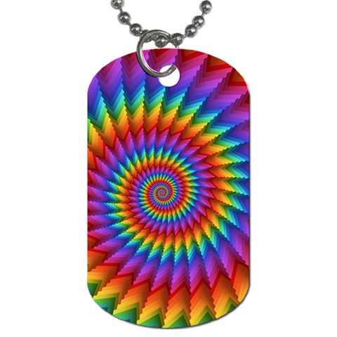 Psychedelic Rainbow Spiral Dog Tag (One Side) from ArtsNow.com Front