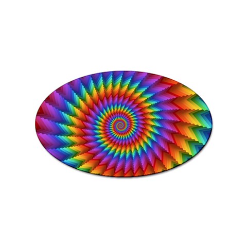 Psychedelic Rainbow Spiral Sticker Oval (10 pack) from ArtsNow.com Front