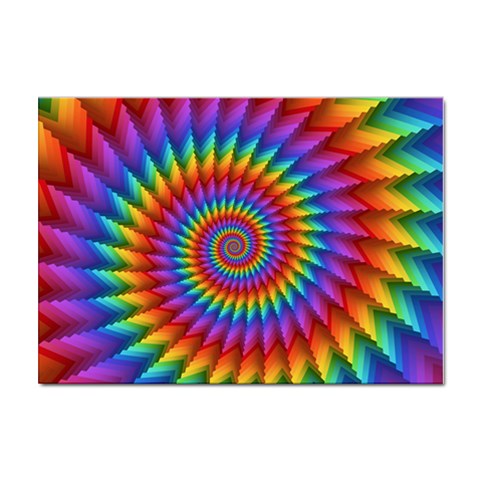 Psychedelic Rainbow Spiral Sticker A4 (10 pack) from ArtsNow.com Front