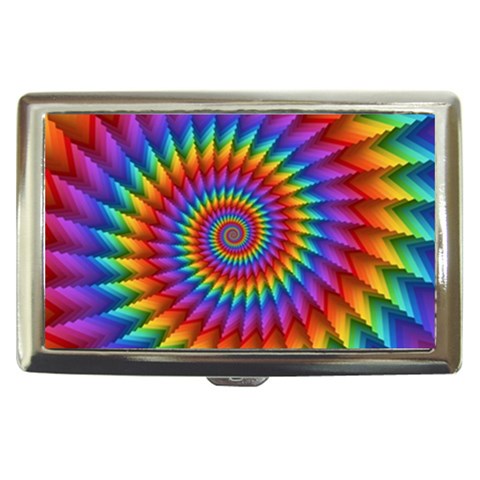 Psychedelic Rainbow Spiral Cigarette Money Case from ArtsNow.com Front