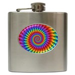 Psychedelic Rainbow Spiral Hip Flask (6 oz)