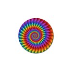 Psychedelic Rainbow Spiral Golf Ball Marker