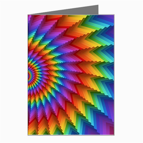 Psychedelic Rainbow Spiral Greeting Card from ArtsNow.com Left