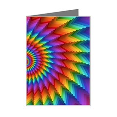 Psychedelic Rainbow Spiral Mini Greeting Card from ArtsNow.com Left