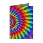 Psychedelic Rainbow Spiral Mini Greeting Card