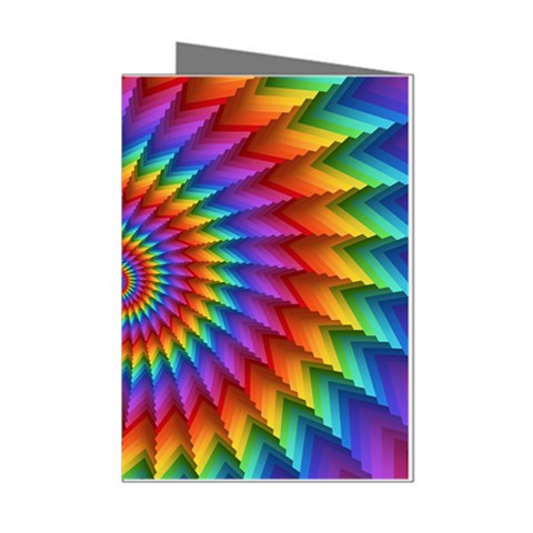 Psychedelic Rainbow Spiral Mini Greeting Cards (Pkg of 8) from ArtsNow.com Left