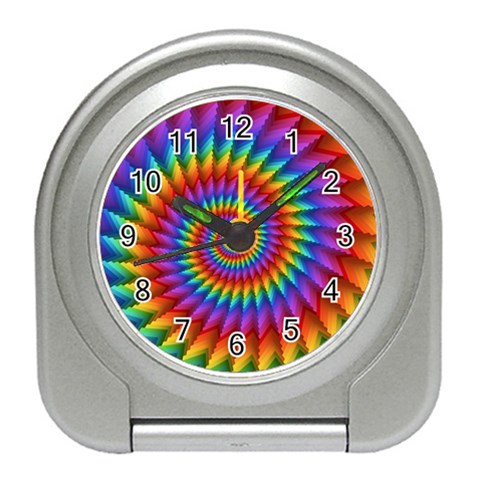 Psychedelic Rainbow Spiral Travel Alarm Clock from ArtsNow.com Front