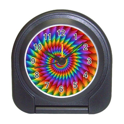 Psychedelic Rainbow Spiral Travel Alarm Clock from ArtsNow.com Front