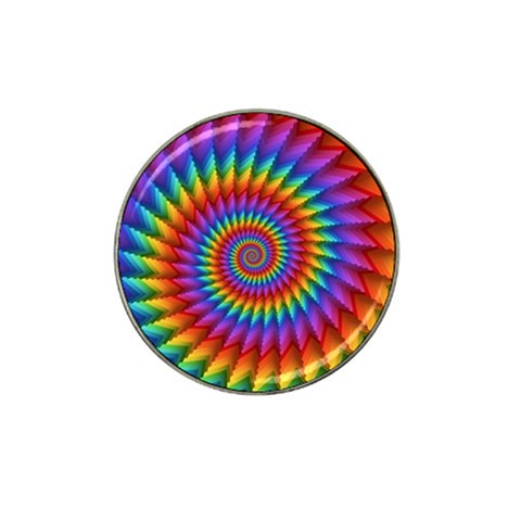 Psychedelic Rainbow Spiral Hat Clip Ball Marker from ArtsNow.com Front