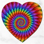 Psychedelic Rainbow Spiral Jigsaw Puzzle (Heart)