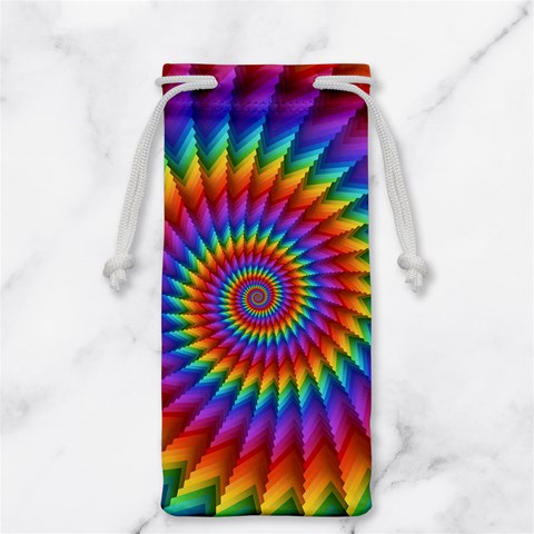 Psychedelic Rainbow Spiral Jewelry Bag from ArtsNow.com Front