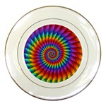 Psychedelic Rainbow Spiral Porcelain Plate