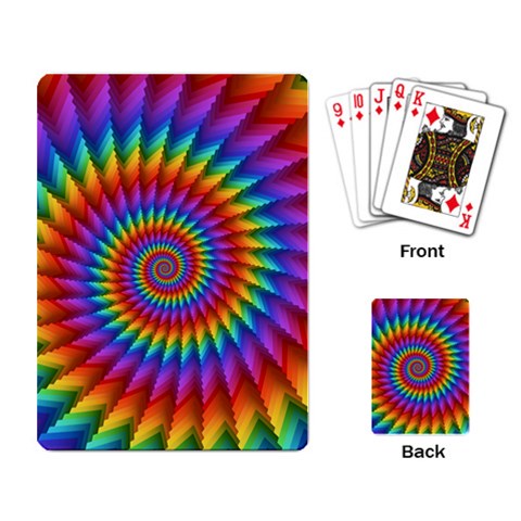 Psychedelic Rainbow Spiral Playing Cards Single Design from ArtsNow.com Back