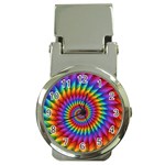 Psychedelic Rainbow Spiral Money Clip Watch