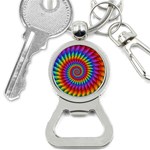 Psychedelic Rainbow Spiral Bottle Opener Key Chain