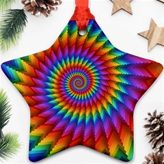 Psychedelic Rainbow Spiral Star Ornament (Two Sides) from ArtsNow.com Front