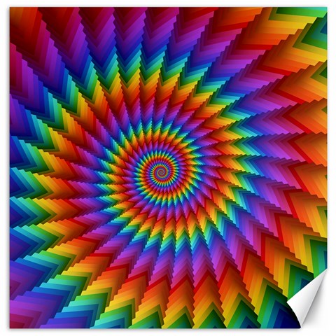 Psychedelic Rainbow Spiral Canvas 12  x 12  from ArtsNow.com 11.4 x11.56  Canvas - 1