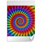 Psychedelic Rainbow Spiral Canvas 12  x 18 