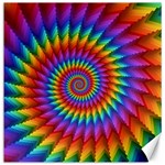 Psychedelic Rainbow Spiral Canvas 16  x 16 