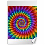 Psychedelic Rainbow Spiral Canvas 24  x 36 