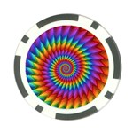 Psychedelic Rainbow Spiral Poker Chip Card Guard