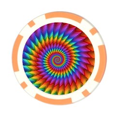 Psychedelic Rainbow Spiral Poker Chip Card Guard from ArtsNow.com Back