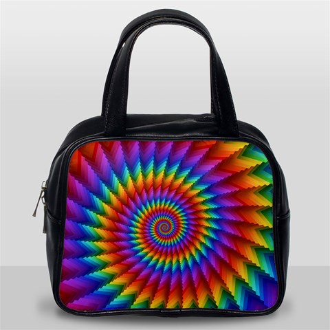 Psychedelic Rainbow Spiral Classic Handbag (One Side) from ArtsNow.com Front