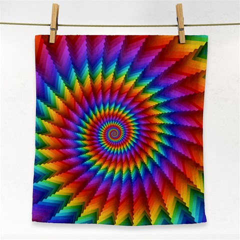 Psychedelic Rainbow Spiral Face Towel from ArtsNow.com Front