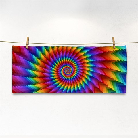 Psychedelic Rainbow Spiral Hand Towel from ArtsNow.com Front