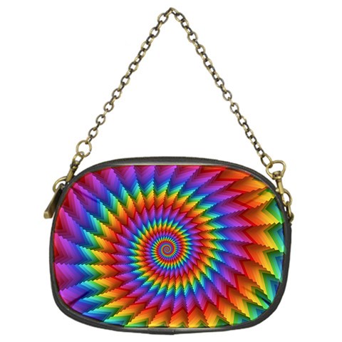 Psychedelic Rainbow Spiral Chain Purse (One Side) from ArtsNow.com Front