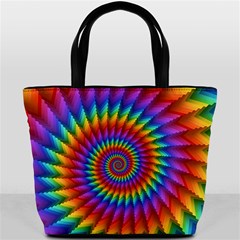 Psychedelic Rainbow Spiral Bucket Bag from ArtsNow.com Back