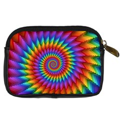 Psychedelic Rainbow Spiral Digital Camera Leather Case from ArtsNow.com Back