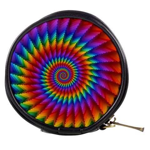 Psychedelic Rainbow Spiral Mini Makeup Bag from ArtsNow.com Front