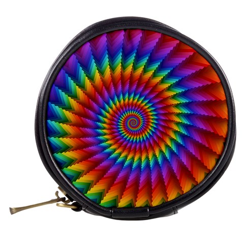 Psychedelic Rainbow Spiral Mini Makeup Bag from ArtsNow.com Back