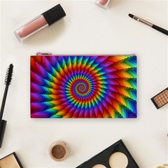 Psychedelic Rainbow Spiral Cosmetic Bag (Small) from ArtsNow.com Front