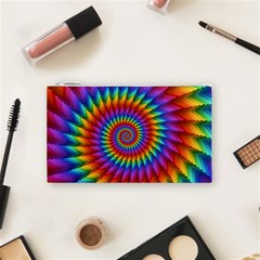 Psychedelic Rainbow Spiral Cosmetic Bag (Small) from ArtsNow.com Front