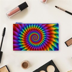 Psychedelic Rainbow Spiral Cosmetic Bag (Small) from ArtsNow.com Front