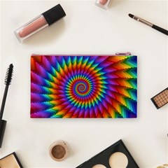 Psychedelic Rainbow Spiral Cosmetic Bag (Small) from ArtsNow.com Back