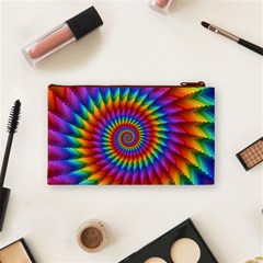 Psychedelic Rainbow Spiral Cosmetic Bag (Small) from ArtsNow.com Back