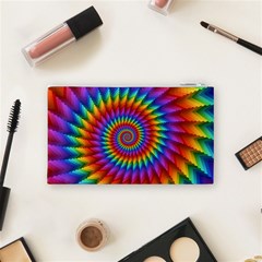 Psychedelic Rainbow Spiral Cosmetic Bag (Small) from ArtsNow.com Back