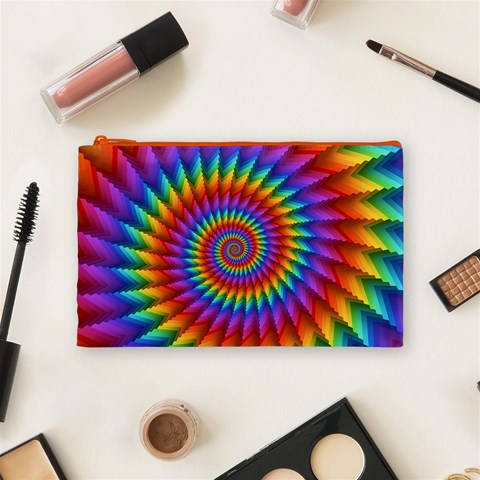 Psychedelic Rainbow Spiral Cosmetic Bag (Medium) from ArtsNow.com Front