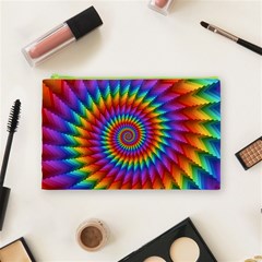 Psychedelic Rainbow Spiral Cosmetic Bag (Medium) from ArtsNow.com Front