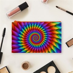 Psychedelic Rainbow Spiral Cosmetic Bag (Medium) from ArtsNow.com Front