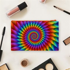 Psychedelic Rainbow Spiral Cosmetic Bag (Medium) from ArtsNow.com Back