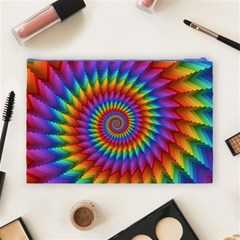 Psychedelic Rainbow Spiral Cosmetic Bag (Large) from ArtsNow.com Back