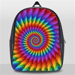 Psychedelic Rainbow Spiral School Bag (Large)