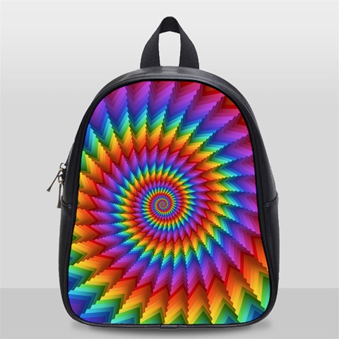 Psychedelic Rainbow Spiral School Bag (Small) from ArtsNow.com Front